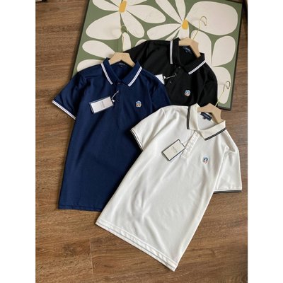 Coco衫-哈吉斯HAZZYS夏季新款短袖Polo衫，男簡約短袖上衣，素色雙間色領桑蠶絲Polo衫-質量保障