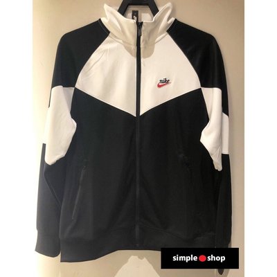 【Simple Shop】NIKE 刺繡 LOGO 復古 立領外套 運動外套 黑 紅 白 BV2626-010