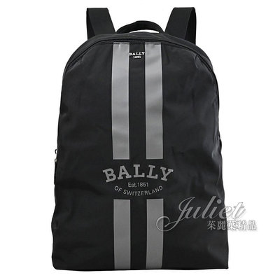 【茱麗葉精品】【全新商品】BALLY 6301988 摺疊尼龍後背包禮盒組.黑-附手拿包 現貨