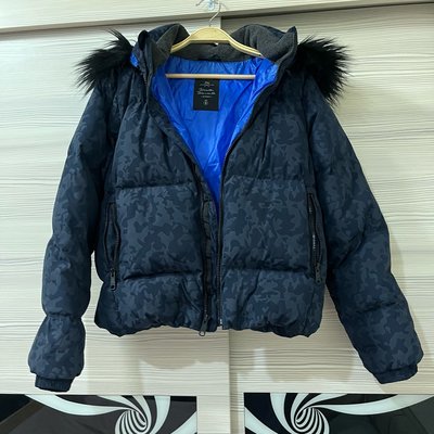 GAP 豹紋 寶藍色 內裡 超保暖 羽絨外套