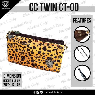 Cheetah Ciety泰國設計師品牌包包-豹紋款 獵豹CC包 方包 單肩包 側背包 肩背包 小包 雙拉鍊包