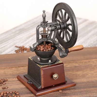 Koonan大轉輪手搖咖啡豆磨豆機復古省力家用手動咖啡機研磨器具~特價