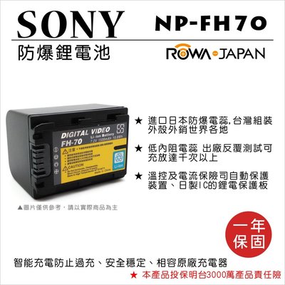 全新現貨@樂華 FOR Sony NP-FH70 相機電池 鋰電池 防爆 原廠充電器可充 保固一年