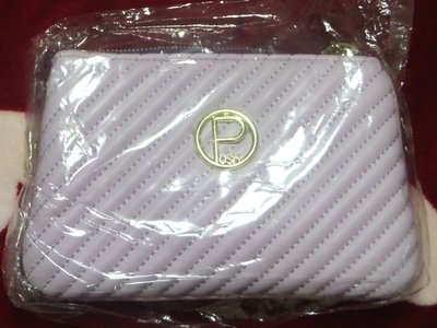 ㊣超便宜㊣全新品POSH泰國精品設計師時尚金屬鏈斜背包/手拿包/收納多層包/浪漫粉紫色轉賣$250