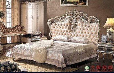 【大熊傢俱】802 新古典床架 古典 5尺床台 床架 實木床 雙人床 法式床 歐式床組