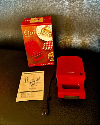 超可愛💕recolte 🇯🇵日本麗克特Quilt 格子三明治機RPS-1❤️甜心紅（內容：格子三明治機.說明書.包裝盒）原購買$1980元