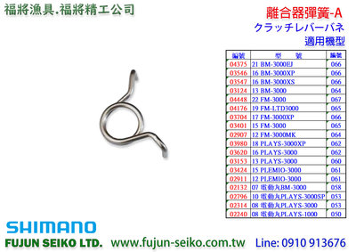 【福將漁具】Shimano電動捲線器 離合器彈簧