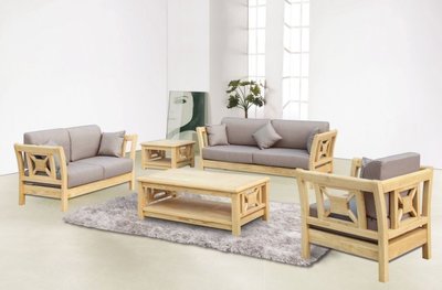北歐風簡約威爾原木組椅沙發組(特價出清價)