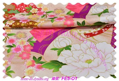 ☆HOME-DO☆客家花布 5.3尺寬精梳棉系列 FE5-O 燙金日式花布 和服 大花布 台灣紅 桐花祭