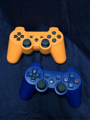 Sony PS3 無線手把*2 （橘色無震動、藍色有支援震動）