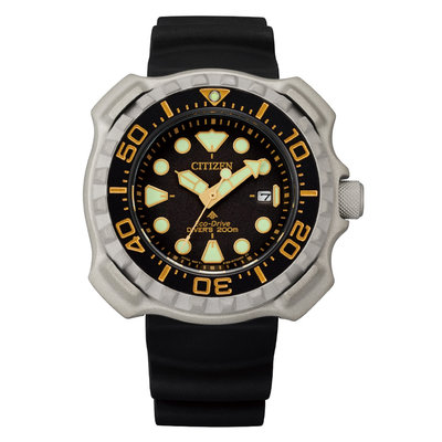 【台南 時代鐘錶 CITIZEN】星辰 鈦金屬 200米潛水錶 BN0220-16E 光動能男錶 45.8mm 黑