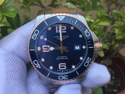 浪琴 LONGINES 型號L37823987 玫瑰金藍面 深海征服者 錶徑43mm 自動機芯 2023/MAY 新品