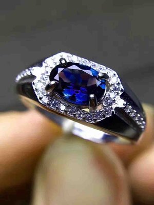 【藍寶石戒指】天然斯里蘭卡藍寶石戒指 男戒 皇家藍 經典風格