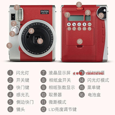 凌瑯閣-出租Fujifilm/富士instax mini90拍立得相機一次成像自拍美顏租賃滿300出貨