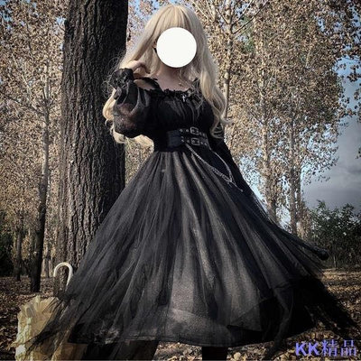新款推薦 原創怪誕op哥特風lolita法式暗黑日常復古長袖蘿莉塔洋裝洋裝 可開發票