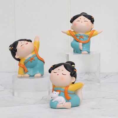 工藝擺件創意唐朝淑女宮廷擺件系列古風可愛娃娃中國風工藝品裝飾擺件