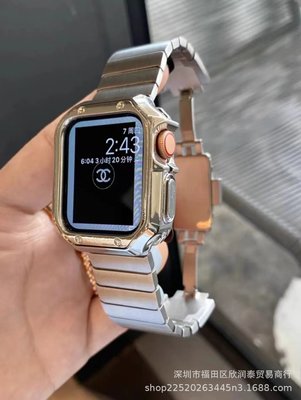 現貨手錶配件錶帶適用apple watch Ultra8錶帶蘋果手錶iwatch765432金屬蝴蝶扣錶帶