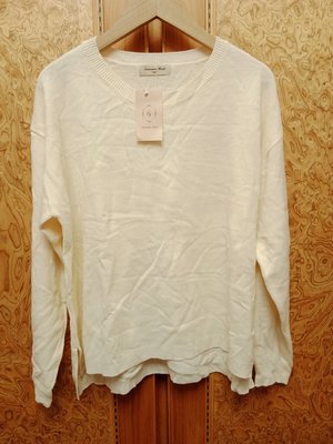 全新【唯美良品】日本 samansa mos2  米色針織衫~ W1115-156 M.