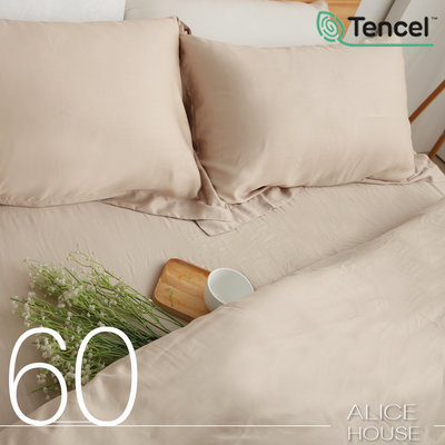 【輕和風】ALICE愛利斯-雙人~60支100%萊賽爾純天絲TENCEL~薄床包枕套三件組