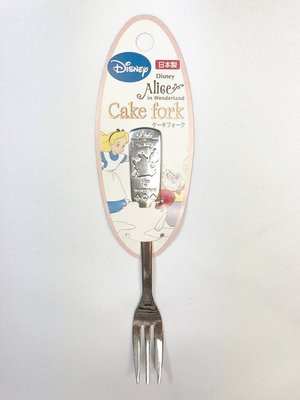 ＊小容容＊日本製 迪士尼 不鏽鋼餐具 愛麗絲 蛋糕叉 叉子(小)