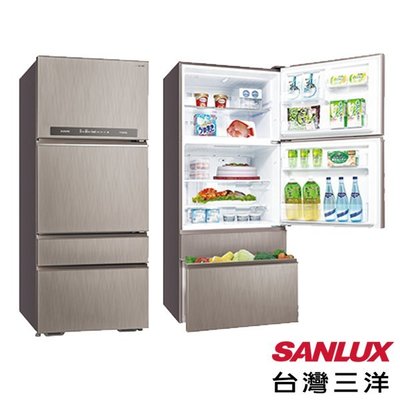 SANLUX台灣三洋 560公升 1級能效 全平面采晶鏡面鋼板變頻四門電冰箱 SR-C560DV1