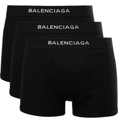 [ 羅崴森林 ] 現貨Balenciaga巴黎世家SS18禮盒三包裝Logo刺繍羅紋純棉拳擊手底褲