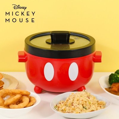 迪士尼Disney+7-ELEVEN《現貨》米奇多功能陶瓷電火鍋~過熱自動斷電功能/ 兩段溫度控制