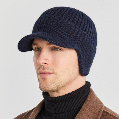 冬天帽子男士加厚毛線帽 歐美秋冬季戶外保暖護耳織帽