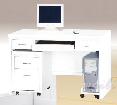 6S【新北蘆洲~偉利傢俱】白色4尺電腦桌-編號（S366-4）【雙北市免運費】