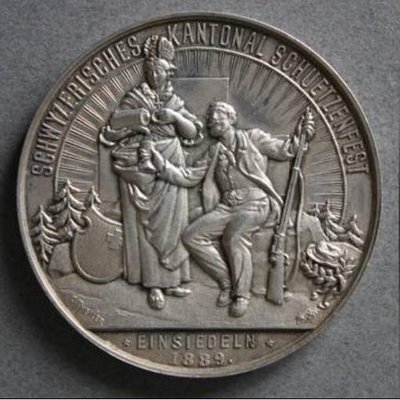 瑞士銀章 1889 Swiss Schwyz Einsiedeln Silver Medal.