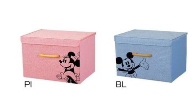 日本進口 正品迪士尼米奇米妮衣服衣物收納箱子多功能儲物箱玩具雜物化妝品毛巾衣物收納櫃防塵盒子送禮 3510b