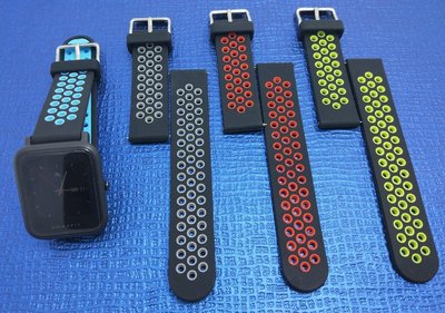 送保護貼 米動 青春版 洞洞錶帶 透氣 米動手錶 Amazfit 矽膠 錶帶 腕帶 小米手錶 雙色