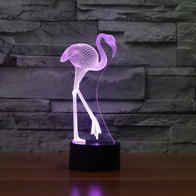 跨境產品火烈鳥造型3D 小夜燈LED節能觸控裝飾臺燈FS-3385