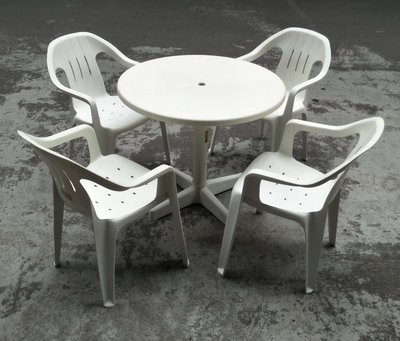 二手休閒桌椅組(1桌4椅)$1,600元/組、休閒桌椅、咖啡桌椅、戶外桌椅、庭院桌椅、桌椅