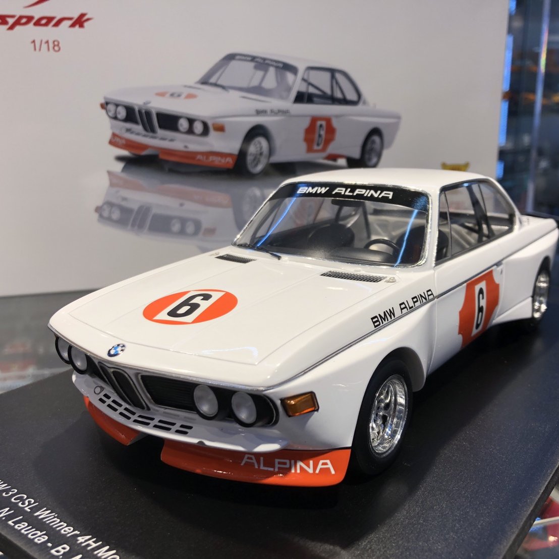 吉華科技@ 1/18 Spark 18S414 BMW 3.0 CSL No.6 Winner 4H Monza