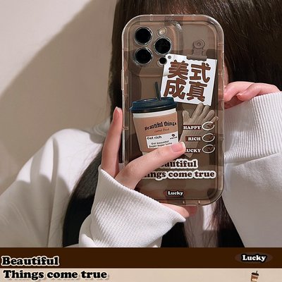 美式復古咖啡適用iphone14promax秋冬蘋果13手機殼12彩繪1114Y3225