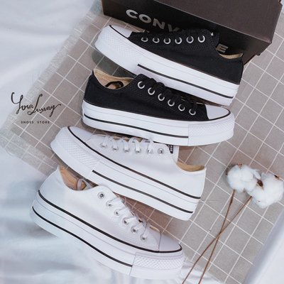 【Luxury】現貨CONVERSE Chuck Taylor All Star Lift 厚底帆布鞋 黑白 女鞋 韓國