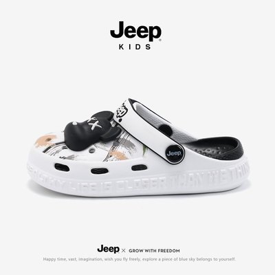 特賣- jeep男童洞洞鞋兒童拖鞋防滑中大童涼拖鞋男孩沙灘鞋外穿新款