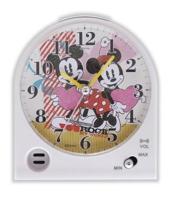 日本原裝進口 正品迪士尼米老鼠米奇靜音時鐘鬧鐘床頭櫃時鐘送禮 6387c
