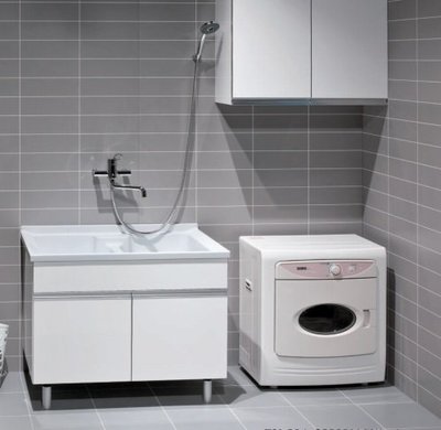 【AT磁磚店鋪】Corins 柯林斯衛浴 100%防水 人造石檯面 洗衣槽 浴櫃組 GN-90 90cm 時尚洗衣槽