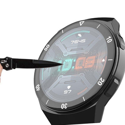 【熱賣精選】適用於華為手錶 GT 2e / GT2 E Smartwatch全屏保護膜GT2E外殼的3D弧形邊緣軟玻璃纖維保護膜套