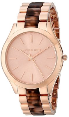 [永達利鐘錶 ] MICHAEL KORS 手錶 簡約時尚薄型腕表 玫瑰金X 琥珀 42mm MK4301