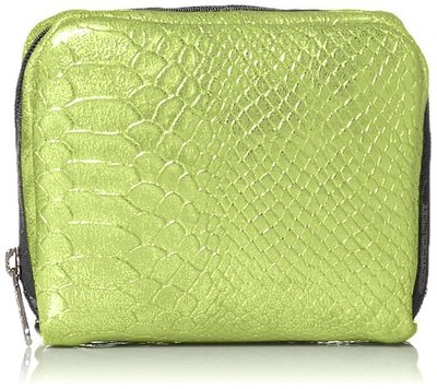 （出清）全新真品 LeSportsac 6701  正方型化粧包-蘋果綠蛇紋