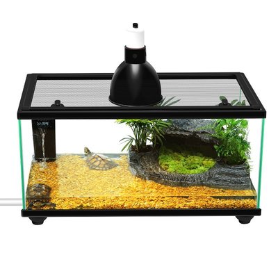 特價烏龜缸帶曬臺大型免換水養烏龜專用魚缸底部排水玻璃生態缸飼養箱