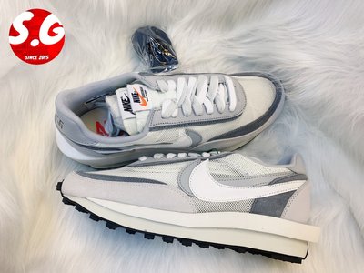 S.G NIKE LD WAFFLE x SACAI 解構雙勾白灰灰色限量慢跑鞋BV0073-100