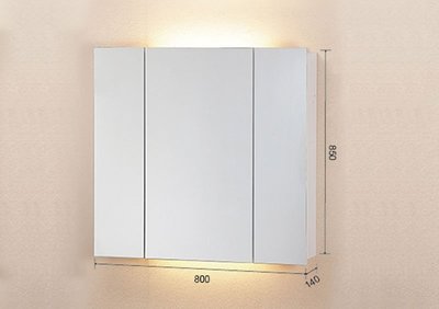 魔法廚房 台製80cm 鏡櫃1480B浴櫃 吊櫃 防水PVC發泡板 白色 可另外加燈 偏遠地區運費另計