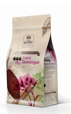 法國CACAO BARRY 可可巴芮 70% 聖多明尼克苦甜調溫巧克力(鈕釦型) / 原裝1公斤 / 現貨