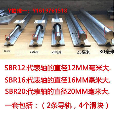 軌道SBR鋁托光軸重型滑軌直線導軌精密木工推臺鋸平移門圓棒軌道滑塊