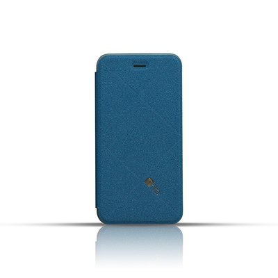 fnte iPhone 6 Plus/6s plus 輕薄菱格皮套 - 湛海藍