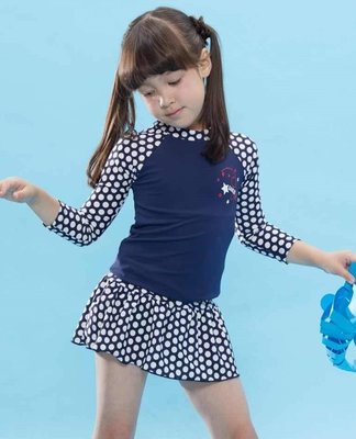 ~BB泳裝~2016 SARLEE沙麗 女孩兩件式長袖洋裝裙泳衣19805 台灣製